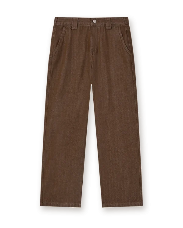 Holvo Straight Leg Jeans in Brown, front