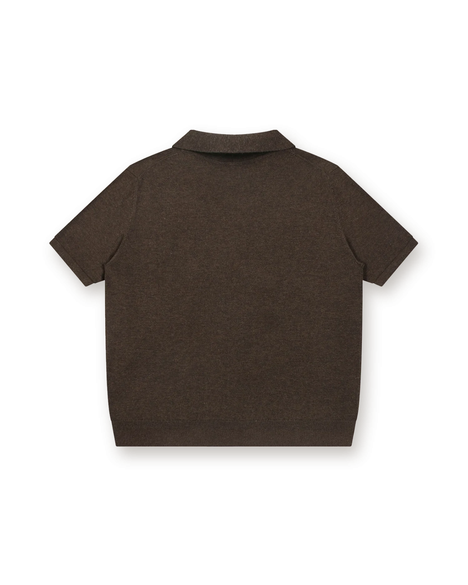 Holvo Knitted Polo in Dark Brown, back