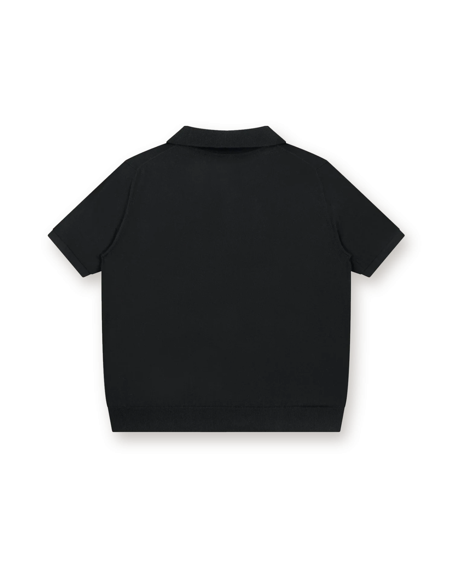 Holvo Knitted Polo in Black, back