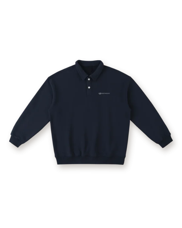 Holvo Long Sleeve Polo Shirt, dark blue