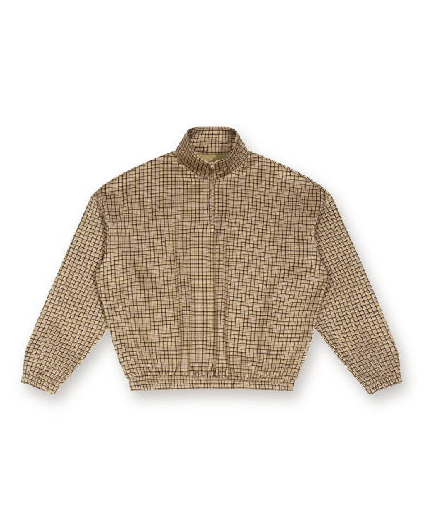 Holvo Plaid Quarter-Zip Sweatshirt, khaki plaid