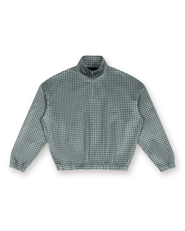 Holvo Plaid Quarter-Zip Sweatshirt, navy blue plaid