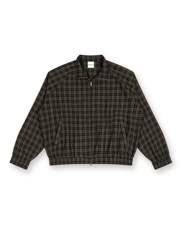 Holvo Plaid Track Jacket, black plaid
