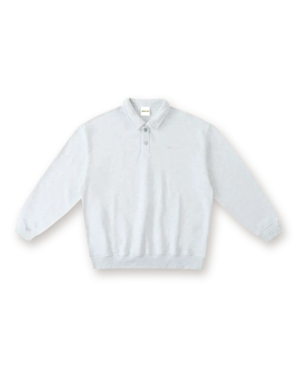 Holvo Polo-Collar Sweatshirt, flower gray