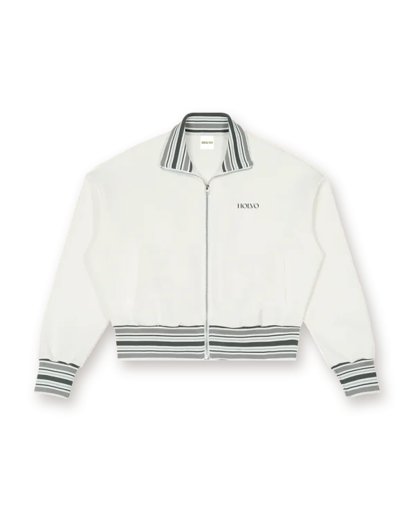 Holvo Striped Zip Jacket, white