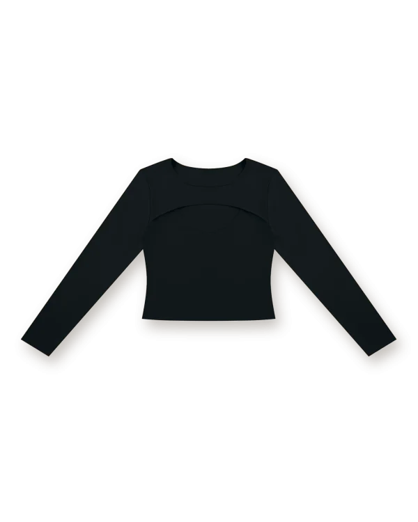 Holvo Women's Cutout Long Sleeve, black