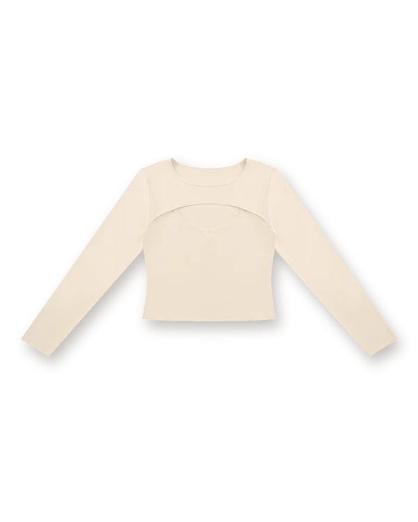 Holvo Women's Cutout Long Sleeve, light apricot