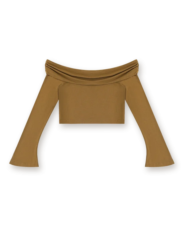 Holvo Women's Off-the-Shoulder Top, brown